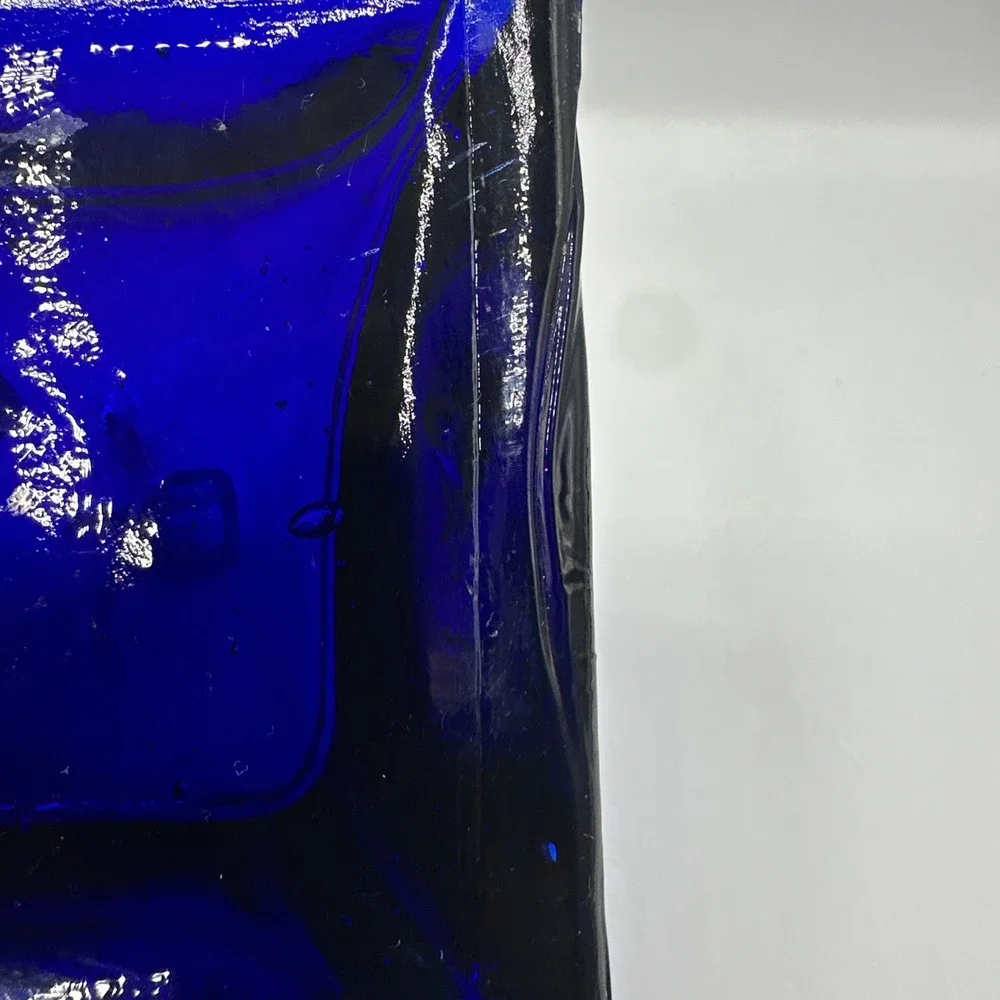 Cobalt Blue  Handcrafted Glass Pyramid Oil Lamp 4